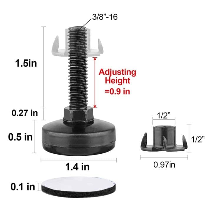 Furniture Levelers Heavy Duty Furniture Leveling Feet Adjustable Leg ...