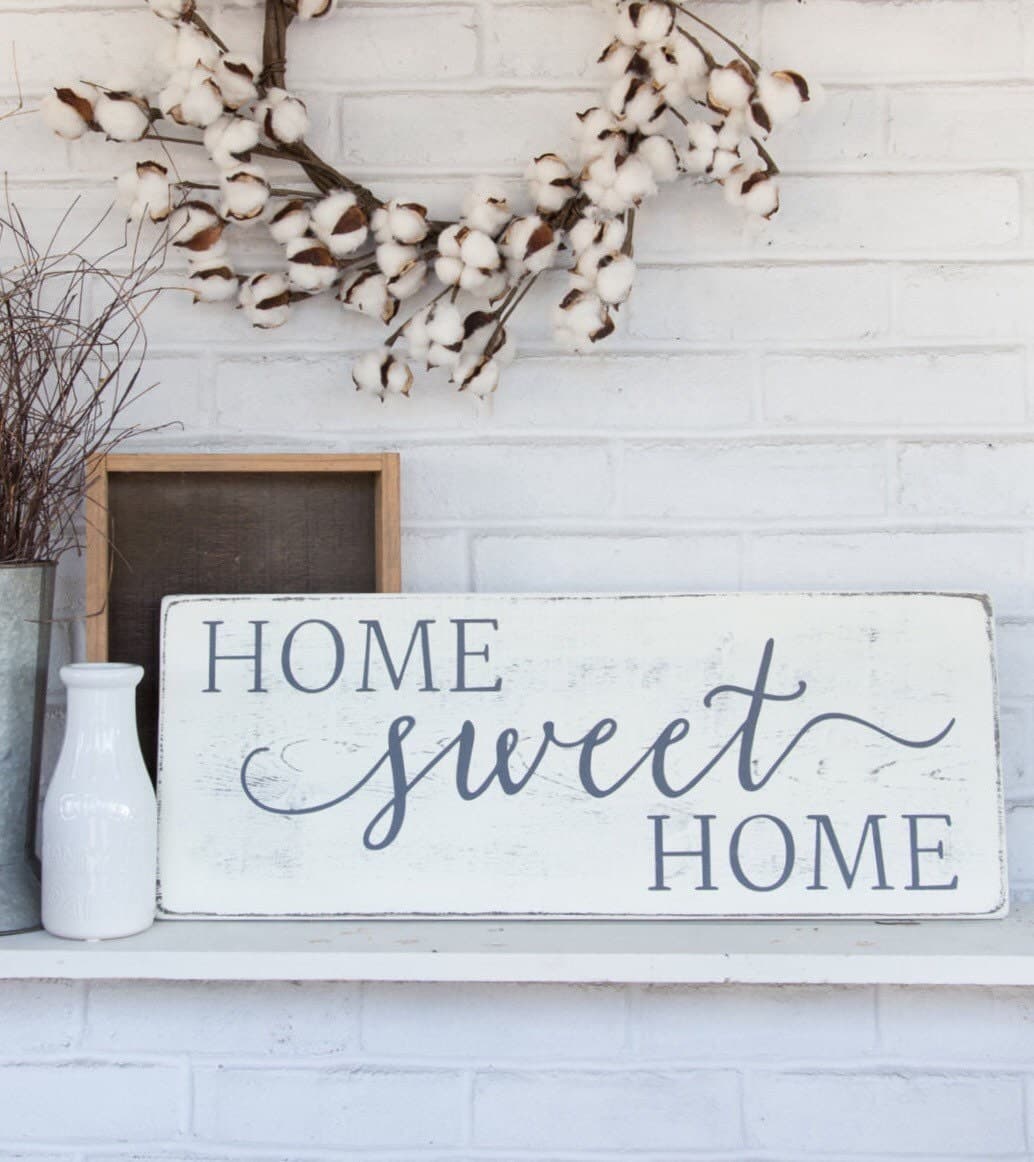 Home sweet home rustic wood sign rustic wall decor