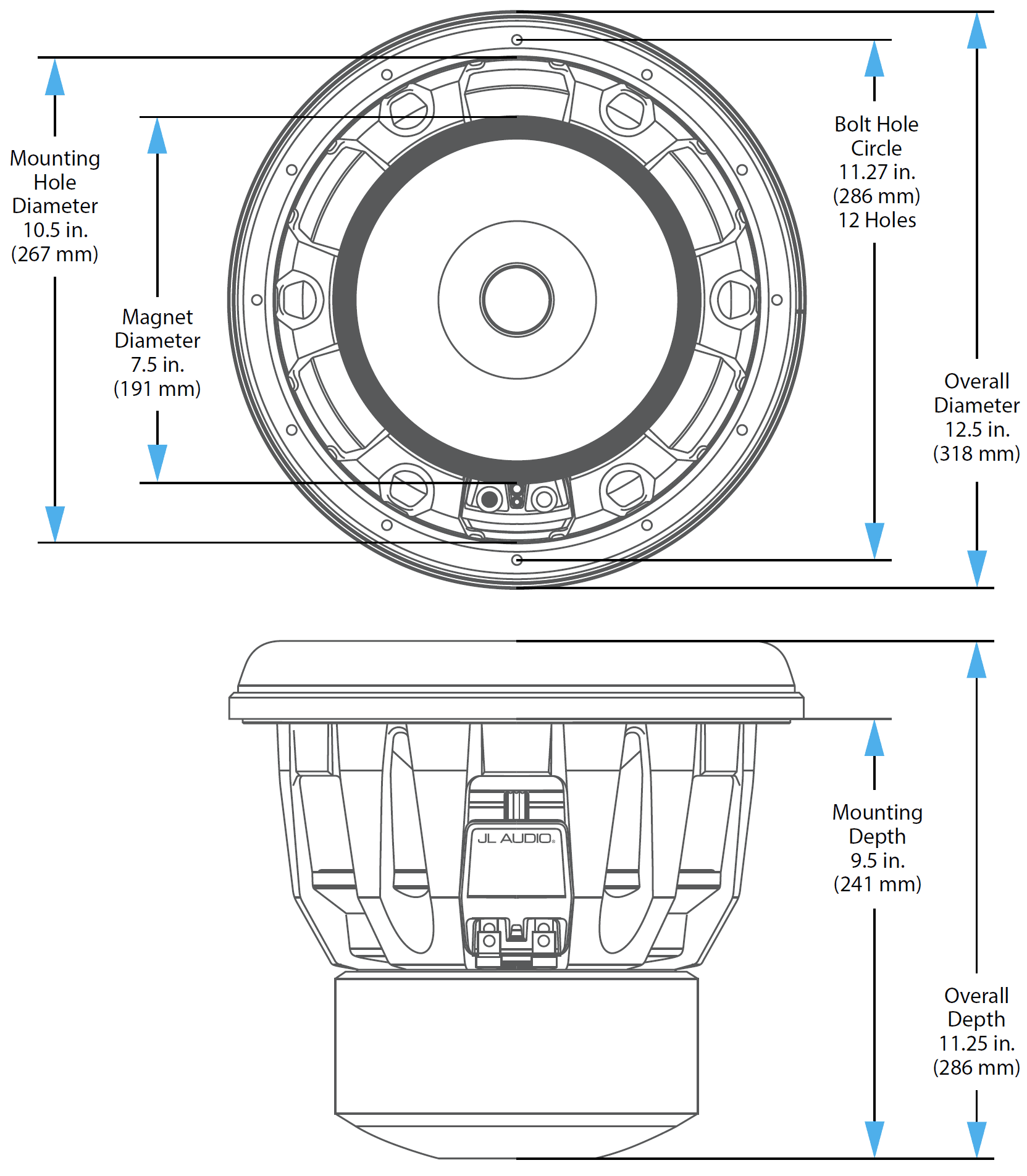 JL Audio 12W7AE-3 - 12″ Subwoofer 3Ω