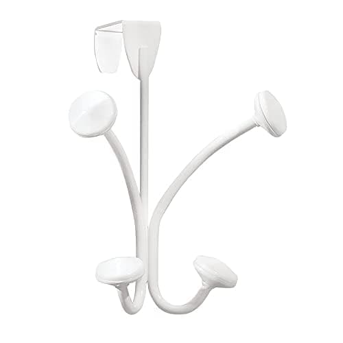 mDesign Metal Over Door Hanging Storage Organizer Rack with Hooks ...