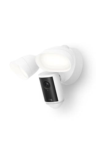 Ring Floodlight Cam Wired Pro with Bird’s Eye View and 3D Motion Detection (2021 release), White