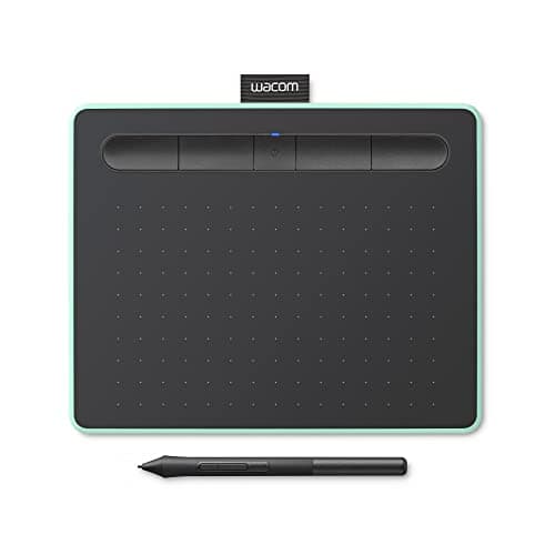 Wacom Intuos Wireless Graphics Drawing Tablet with 3 Downloadable Software Programs, 7.9" X 6.3", Black with Pistachio Accent (CTL4100WLE0), Small