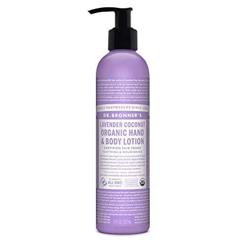 Dr. Bronner's - Organic Lotion (Lavender Coconut, 237 mL) - Body Lotion and Moisturizer, Certified Organic, Soothing for Hands, Face and Body, Highly Emollient, Nourishes and Hydrates, Vegan, Non-GMO