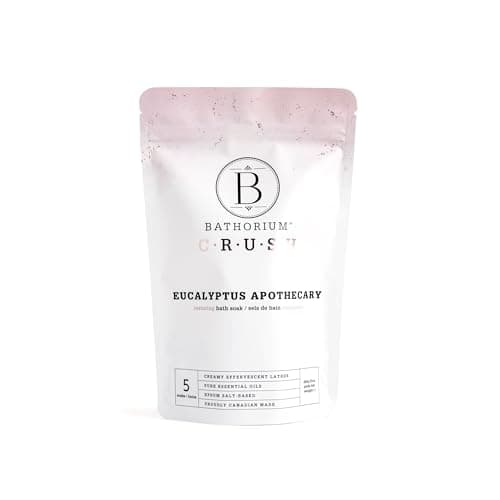 Bathorium Eucalyptus Apothecary Crush, Muscle Recovery Bath Soak, Eucalyptus & Tea Tree Oils, Post-Workout, Sinus Relief, pH-Balanced, 5+ Baths, 600g