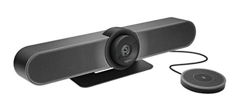 Logitech MeetUp Video Conferencing System, Ultra HD 4K/1080p/720p, 3 Microphones/Adjustable Speakers, Wide Field of View 120°, PC/Mac/Laptop/Macbook/Tablet - Black