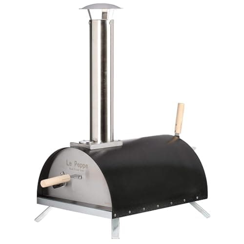 WPPO WKE-01-BLK Le Peppe Portable Wood Fired Pizza Oven, Black ...