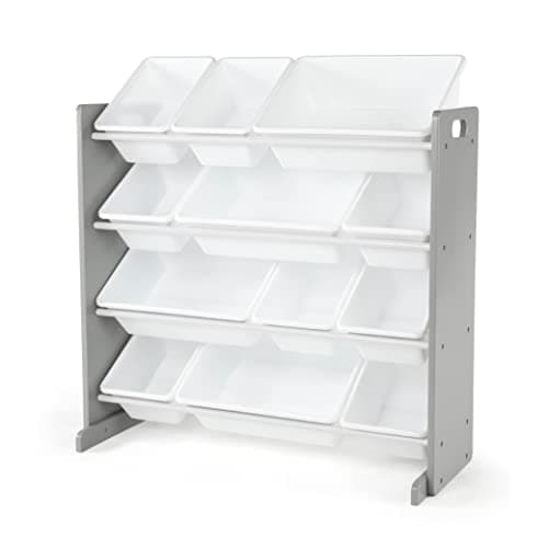 Tot Tutors Kids Toy Storage Organizer with 12 Plastic Bins