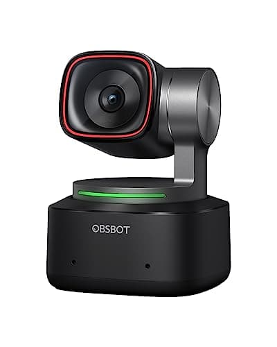 OBSBOT Tiny 4K PTZ Webcam HDR ½.8" Sensor Auto-Focus Dual Microphone AI-Tracking auto-framing Gesture Control for Teaching Live Streaming Video Meeting (4K)