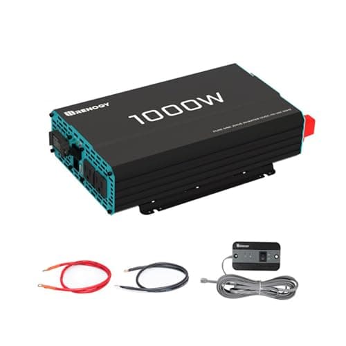 Renogy Pure Sine Wave Inverter 1000w Power Inverter DC 12v to AC 110v, Solar Inverter 12v to 110v Converter with 5V/2.1A USB Port, 2 AC Ports, Remote Controller