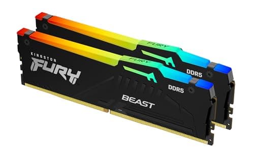 Kingston Fury Beast RGB 32GB (2x16GB) 6000MT/s DDR5 CL30 Desktop Memory | AMD Expo | Plug N Play | Kit of 2 | KF560C30BBEAK2-32
