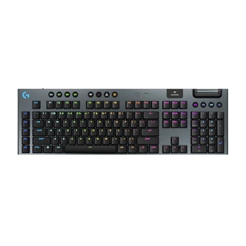 Logitech G915 LIGHTSPEED RGB Mechanical Gaming Keyboard, Low Profile GL Clicky Key Switch, LIGHTSYNC RGB, Advanced LIGHTSPEED Wireless and Bluetooth Support - Black