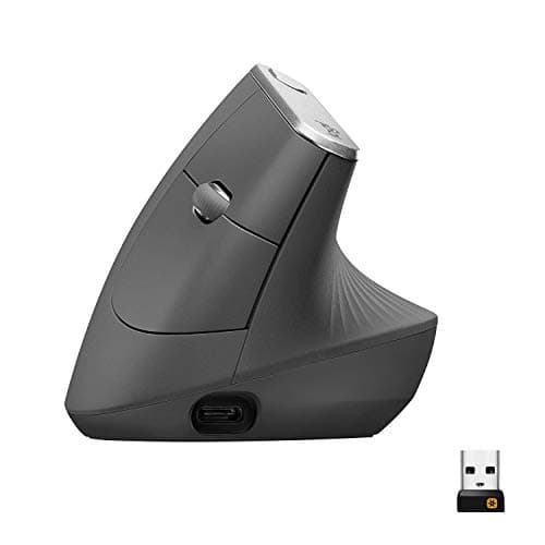 logitech MX Vertical Advanced Ergonomic Mouse, Wireless via Bluetooth or Included USB Receiver (Renewed)
