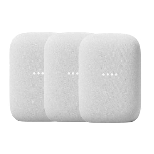 Google Voice Bluetooth Speaker - Wireless Music Streaming, Powerful Sound, Built-in Assistant, Wi-Fi and Bluetooth Connection, Smart Home Control, Stereo Pairing (Chalk)