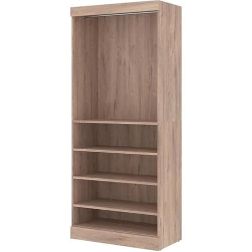 Bestar Closet Organizer System 36-inch for Walk-in Closets, Bedroom, Entryway, Pur Collection, Modern, Rustic Brown