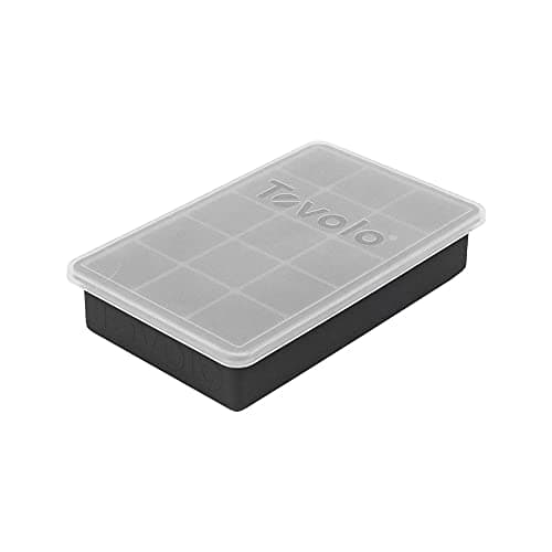 Tovolo Perfect Cube Ice Tray with Lid, Silicone Ice Cube Tray with Lid, 1.25" Ice Cubes for Cocktails & Smoothies, BPA-Free Silicone, Dishwasher-Safe Ice Cube Tray, Charcoal