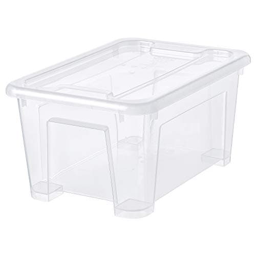 SAMLA box with lid, transparent, 39x28x14 cm/11 l - IKEA