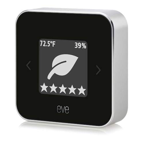 Eve Room (Apple Home) Indoor air quality sensor to monitor air quality (VOC), temperature & humidity, detect harmful VOC levels caused by everyday items, Bluetooth, Thread, Black
