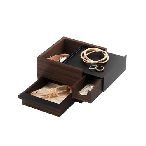 Umbra Mini Stowit Jewelry Storage Box Black / Walnut | Design Is This