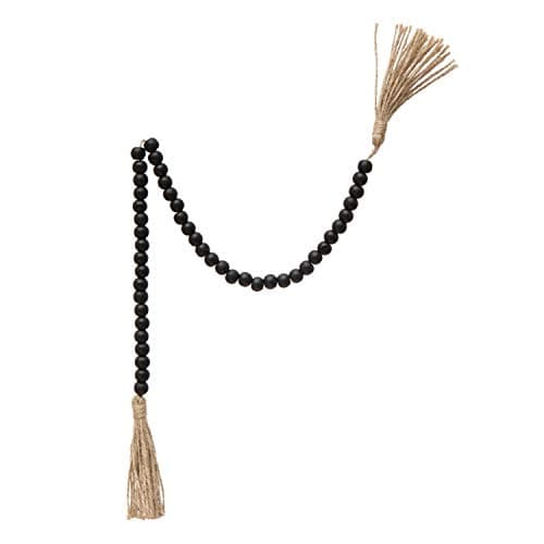 Wood Bead Garland with Jute Tassels - Beach Style - Wreaths And ...