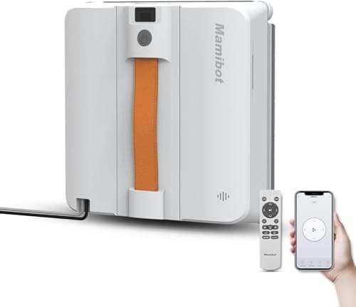 Mamibot W120-DP Robot Window Cleaner,Window Cleaner Robot with 4 Water Spray nozzles,3200 Pa Suction Power,Edge Detection Technology,Multiple Cleaning Modes,Remote/App Control (Gray)