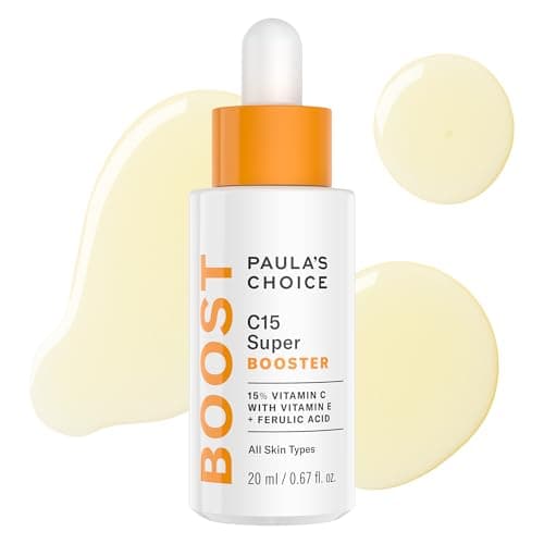Paula's Choice C15 Super Booster, 15% Vitamin C with Vitamin E & Ferulic Acid, Brightening Serum for Discolouration, Dark Spots & Wrinkles, Fragrance-Free, 20 mL