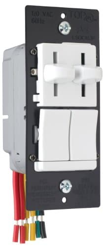 Pass & Seymour LSDC163PWV 300W Dual Control Slide Fan Control & Light ...