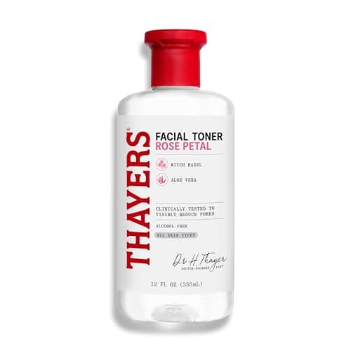 Thayers Alcohol-Free Rose Petal Witch Hazel Facial Toner for Glowing Skin, Soothing, Hydrating, Refreshing Toner for Normal and Combination Skin with Enlarged Pores, 355ml