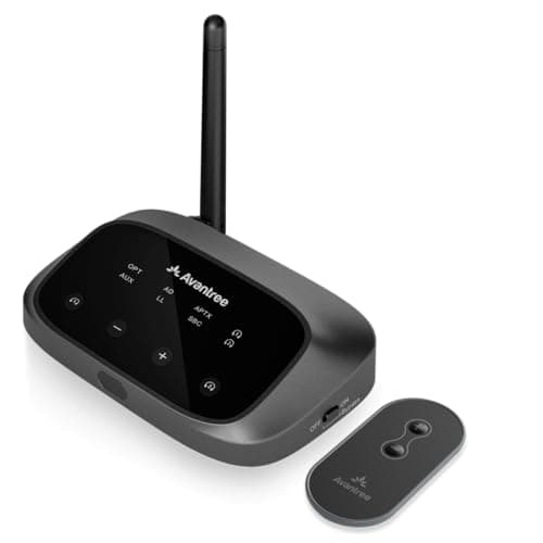 Avantree Oasis Plus - Bluetooth Transmitter & Receiver for TV, Easy to Install, Soundbar PassThrough, aptX Low Latency & HD Audio Adapter for 2 Headphones