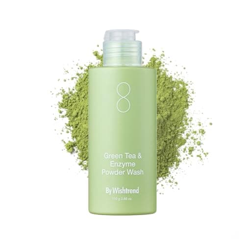 BY WISHTREND Green Tea & Enzyme Powder Wash 3.88 Ounce, All-in-one, Hydrating daily facial cleanser and Gentle exfoliator for pores and blackheads