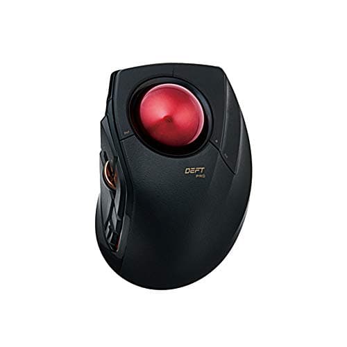 ELECOM DEFT Trackball Mouse, 2.4GHz Wireless, Finger Control, 8-Button Function with Smooth Tracking, Ergonomic Design, Optical Gaming Sensor, Windows11, macOS (M-DT2DRBK)