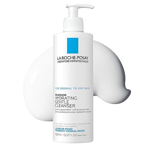 La Roche-Posay Unscented Face Cleanser for Sensitive Skin, Toleriane Dermo-Cleanser Soothing & Hydrating Face Wash with Glycerin, Fragrance Free, Paraben Free, Preservative Free. Dermatologist Recommended, 400ML