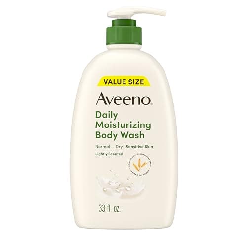 Aveeno Daily Moisturizing Body Wash for Dry, Sensitive Skin with Prebiotic Oat, Hydrating Oat Body Wash Nourishes Dry Skin & Gently Cleanses, Light Fragrance, Sulfate-Free, 532 mL