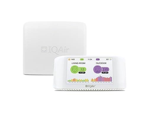 IQAir Air Quality Monitor Indoor, Swiss Design, Professional Grade, Detects PM2.5, CO2, AQI, Temperature, Humidity, Indoor Air Quality Real-Time Air Quality & Forecasting, Historic Data