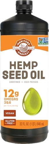 Manitoba Harvest Certified Organic Cold Pressed Hemp Seed Oil, 500ml, 8g of Omegas 3 and 6 per Serving, Non GMO