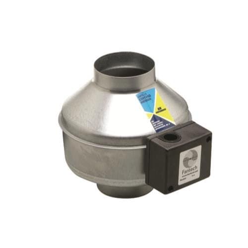 Fantech FG 6XL Inline 6" Centrifugal Duct Fan, Metal Housing, 483 CFM, 120V