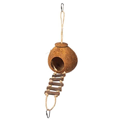 Prevue Hendryx 62801 Naturals Coco Hideaway with Ladder Bird Toy, 12 x 4.5