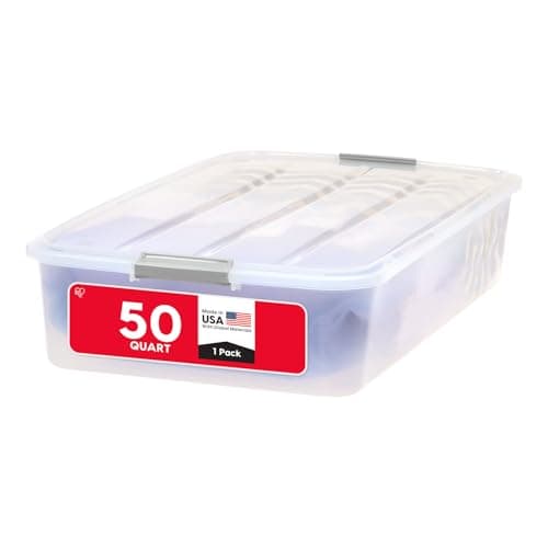IRIS USA Under Bed Plastic Storage Box with Drawer, White - Walmart.com