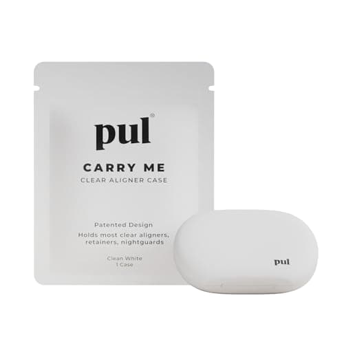 PUL Clear Aligner & Retainer Case Compatible with Invisalign, Pul Tool, Retainers, Dentures, Mouthguards, Nightguards, & Floss Picks - Secure Magnetic Closure for Slim, Durable Design (Gray)