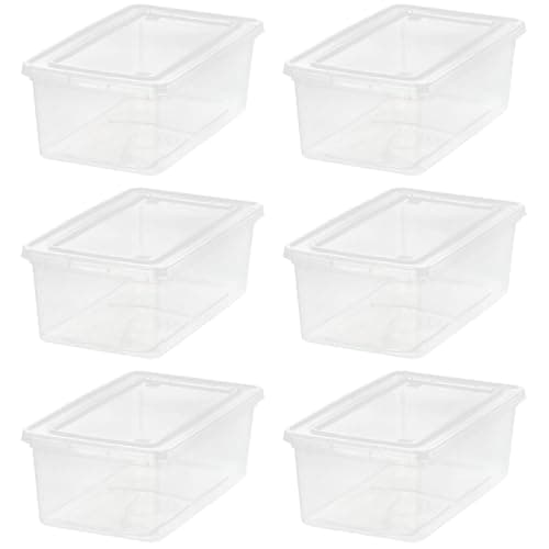 IRIS USA, 12 Qt. Plastic Storage Bins with Lids, Clear Containers ...