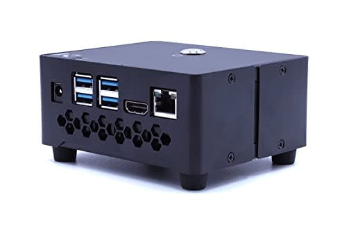 KKSB Odroid N2+ Case | Black Aluminum Odroid N2+ Enclosure with 80mm Fan | 12mm Momentary Pushbutton Included