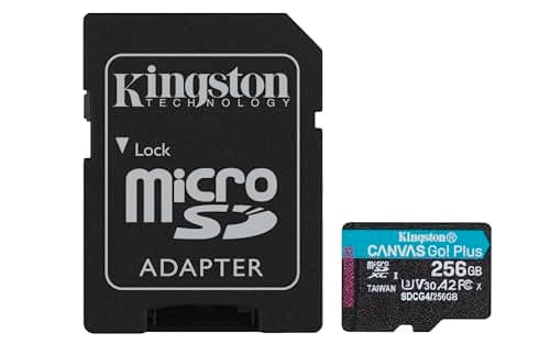 Kingston Canvas Go Plus 256GB microSD Card | Up to 200MB/s | Class 10, UHS-I, U3, V30, A2 | SDCG4/256GB