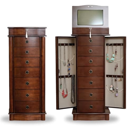 Hives and honey nora standing jewelry armoire jewelry chest white ...
