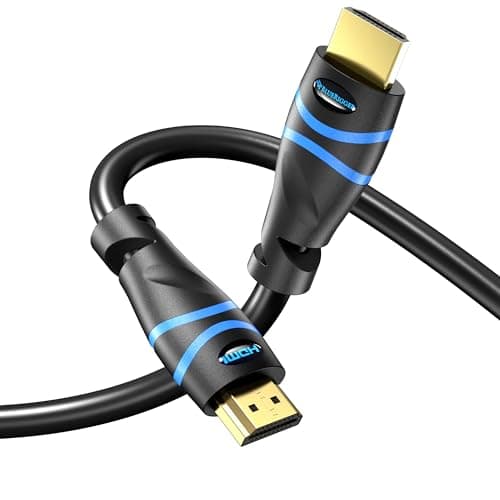 BlueRigger 4K HDMI Cable (30FT, 4K 60Hz HDR, High Speed 18 Gbps, eARC, Nylon Braided Cord) - Compatible with PS5, PS4, Xbox, Roku, Apple TV, HDTV, Blu-ray, PC