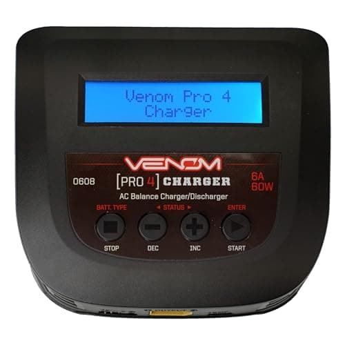 Venom Pro Quad 400 Watt (100W x 4) 7 Amp 4-Port AC/DC Multi-Chemistry LiPo, LiHV, NiMH Battery Balance Charger with Two 5V 2.3A USB Outputs with XT60, Deans, HXT, Tamyia, EC3, JST