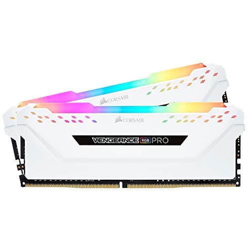 Corsair Vengeance RGB PRO 16GB (2x8GB) DDR4 3600 (PC4-28800) C18 Desktop Memory, White (CMW16GX4M2D3600C18W)