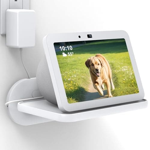 HomeMount Mount for Google Nest Hub Max - Wall Mount Holder Shelf Compaitble with NEST HUB MAX (White)
