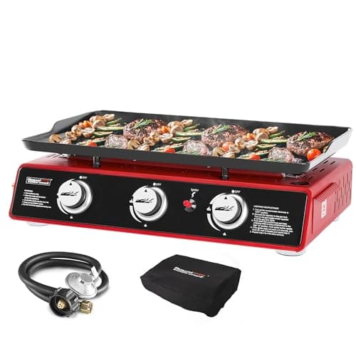 Royal Gourmet PD1301R Portable 3-Burner Propane Gas Grill Griddle