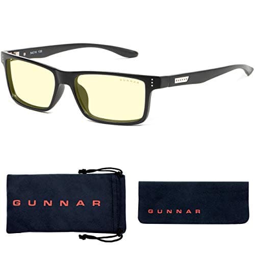 GUNNAR Optiks VER-00101 Gunnar Optiks Vertex Computer Glasses, Block Blue Light, Anti-Glare, Minimize Digital Eye Strain, Onyx/Amber