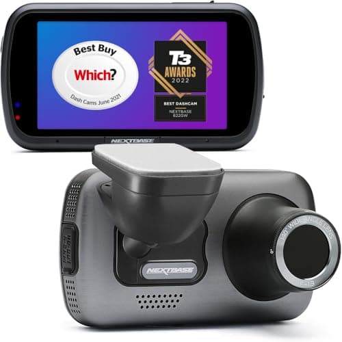 Nextbase 622GW Dash Cam Full 4K/30fps UHD Recording in Car DVR Camera- 140° Front- Wi-Fi, GPS, Bluetooth- Super Slow Motion @ 120fps- Image Stabilisation- what3words- Night Vision- Alexa Built-in