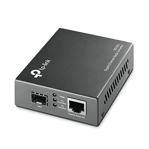 TP-Link Gigabit SFP to RJ45 Fiber Media Converter | Fiber to Ethernet Converter | 10/100/1000Mbps RJ45 Port to 1000Base-SX/LX SFP Slot Supporting MiniGBIC Modules (MC220L)